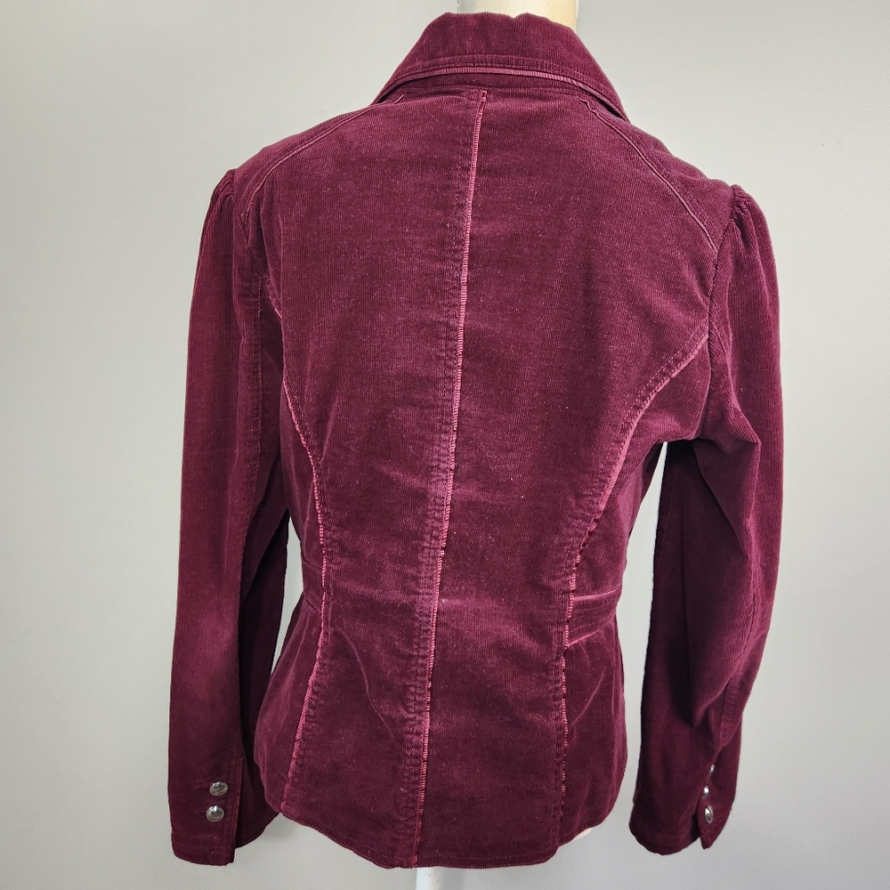 Roz & Ali Corduroy Blazer Size M Silver Buttons Retro Y2K Vibes Gilmore - Picture 6 of 12